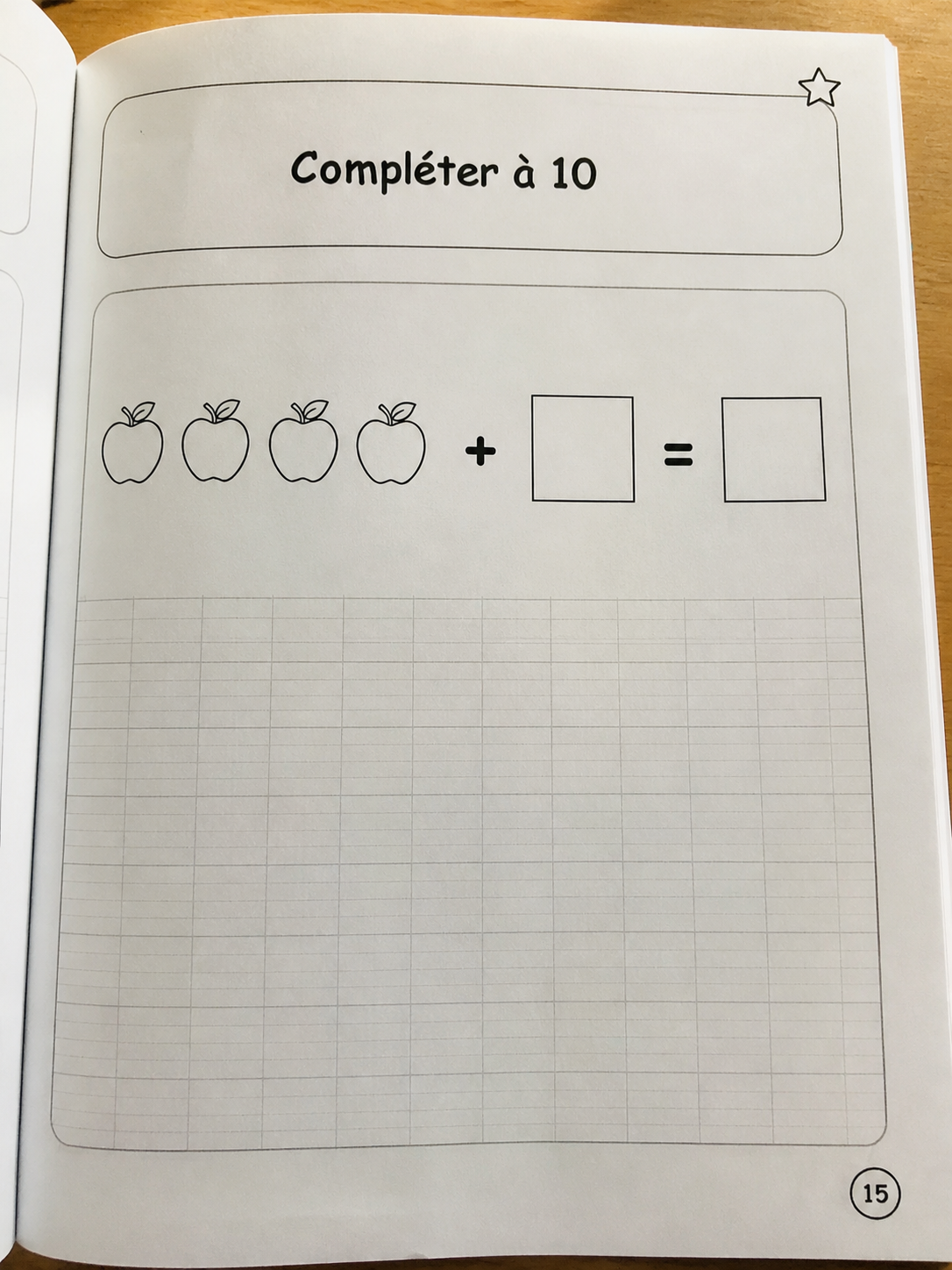 Page de cahier — Compléter à 10